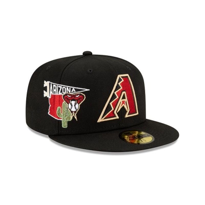 Arizona Diamondbacks Gorra | New Era MLB City Patch 59fifty Fitted Cap Mexico - Negros